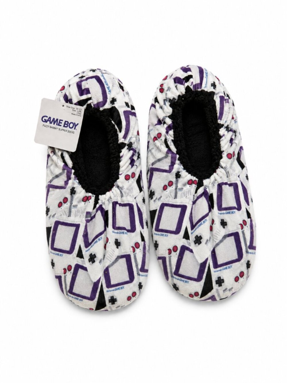 NWT Nintendo Game Boy Fuzzy Babba Slipper Socks Men's L/XL 10-12